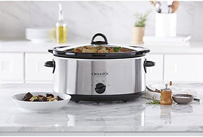 7 Quart Oval Manual Slow Cooker – Stainless Steel - Curated Catalog I4