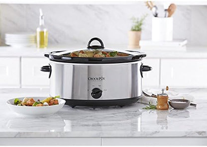 7 Quart Oval Manual Slow Cooker – Stainless Steel - Curated Catalog I4