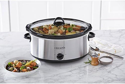 7 Quart Oval Manual Slow Cooker – Stainless Steel - Curated Catalog I4