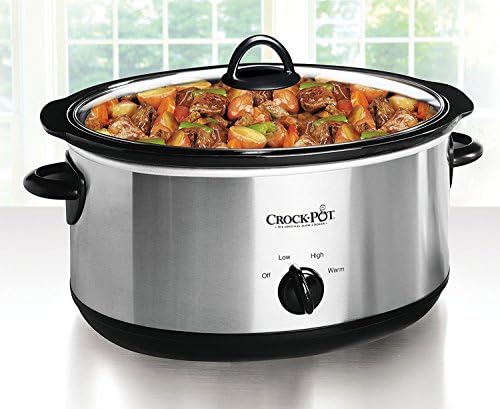 7 Quart Oval Manual Slow Cooker – Stainless Steel - Curated Catalog I4