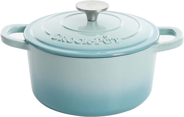 3 Quart Enameled Cast Iron Dutch Oven – Aqua - Curated Catalog W1