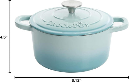 3 Quart Enameled Cast Iron Dutch Oven – Aqua - Curated Catalog F6