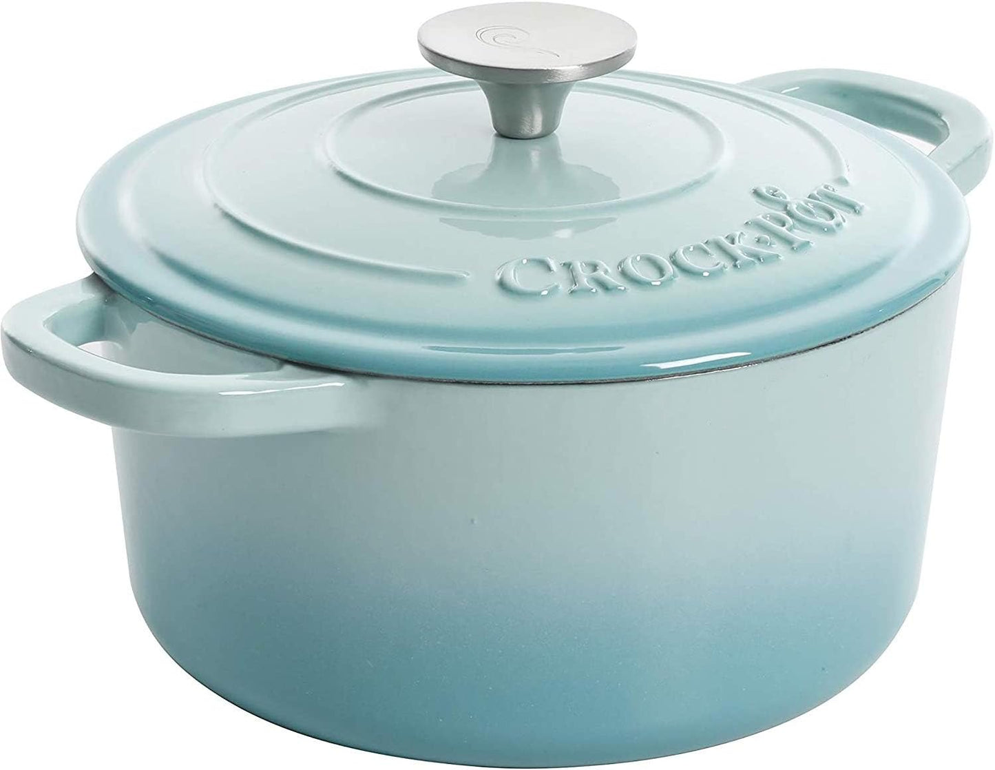 3 Quart Enameled Cast Iron Dutch Oven – Aqua - Curated Catalog F6